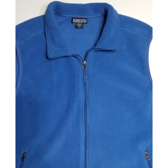 Lands' End Full Zip Aircore-200 Fleece Vest Zipped Pockets Blue Men's Large - Picture 2 of 13